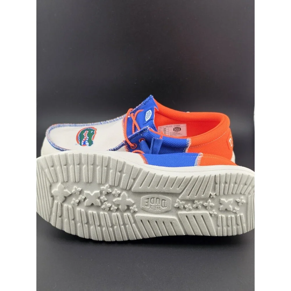 Hey Dude Wally Tri University Florida Gators Mens 9 Blue Orange White Shoes NEW